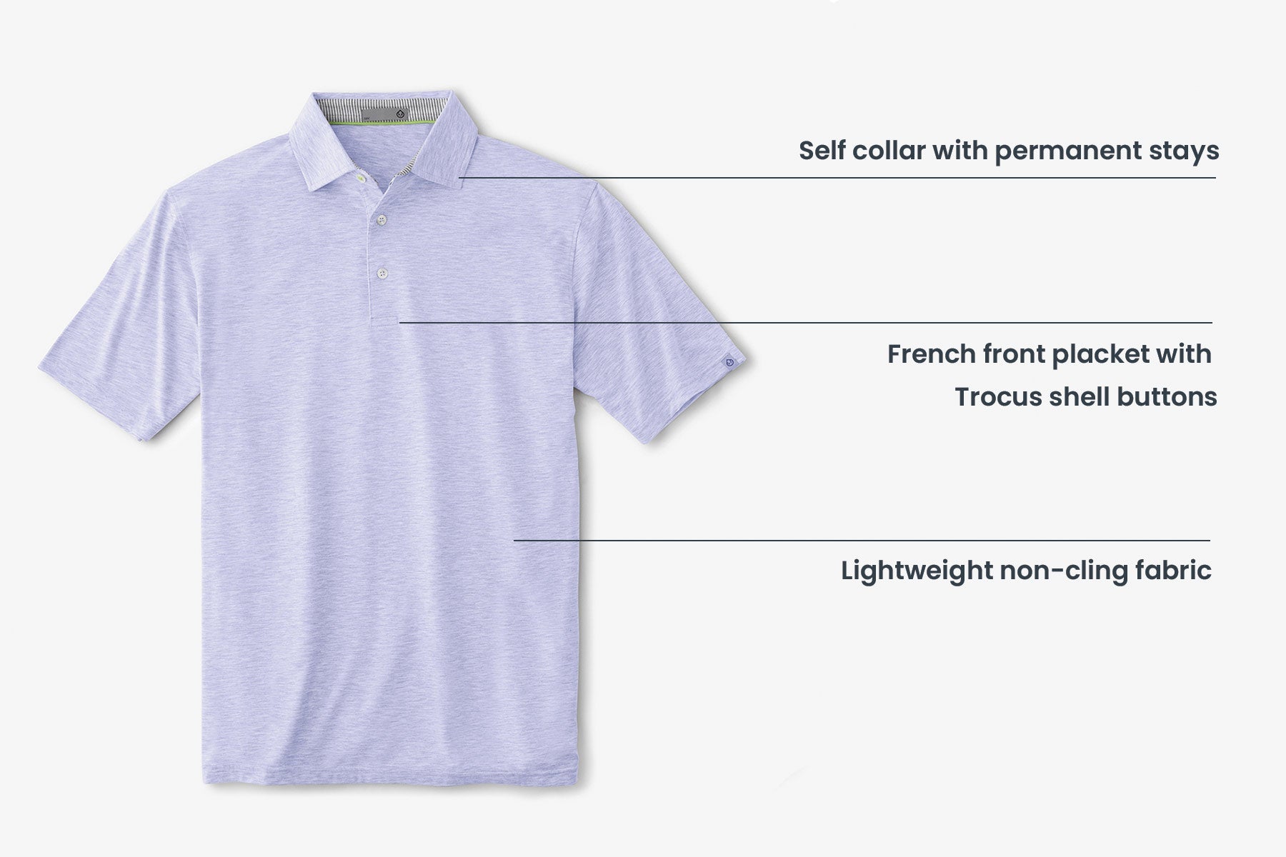 Tasc Cloud Lightweight Polo in Coastline Blue - NEW!