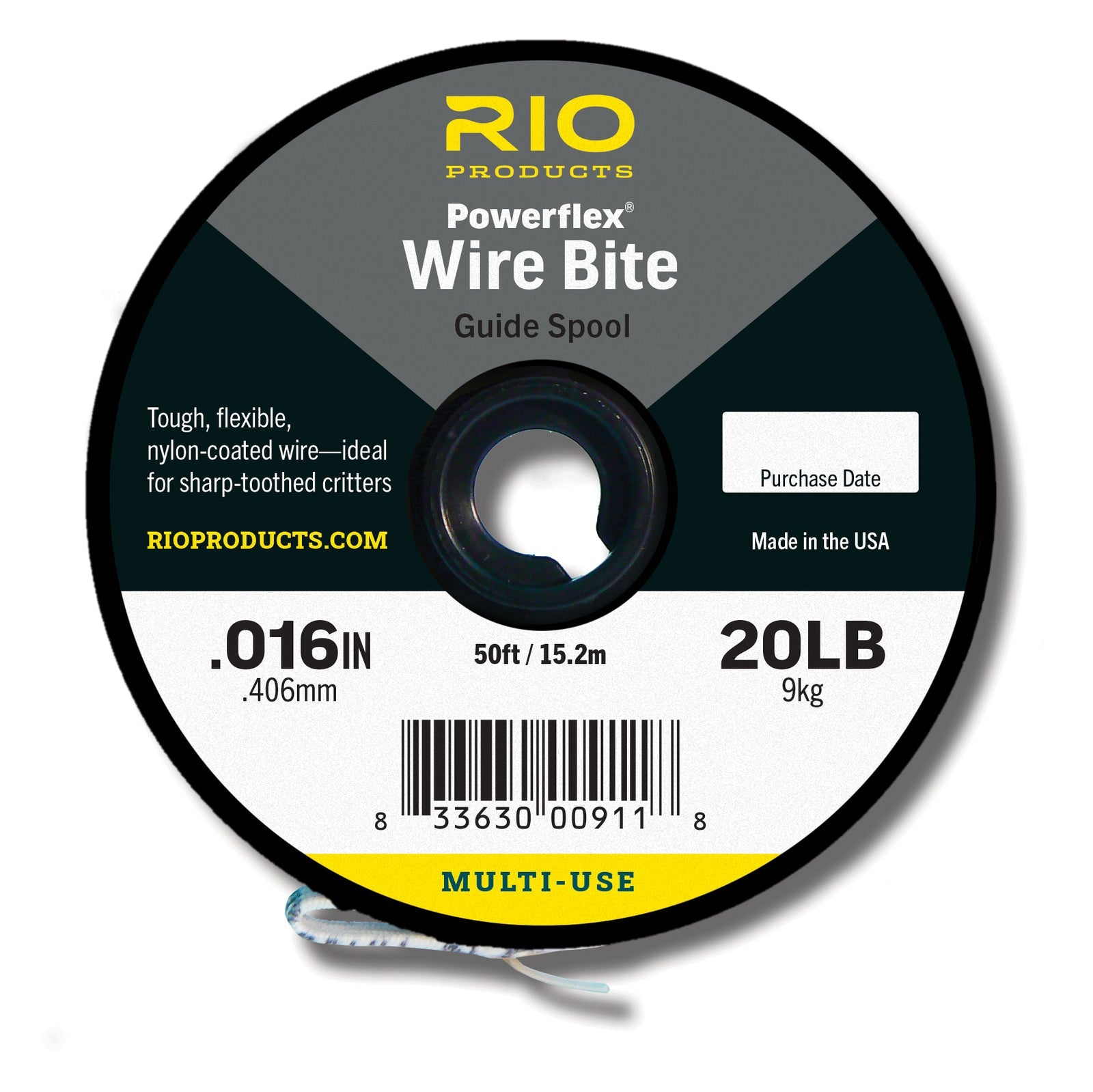 RIO Powerflex Wire Bite Tippet Guide Spool 50ft