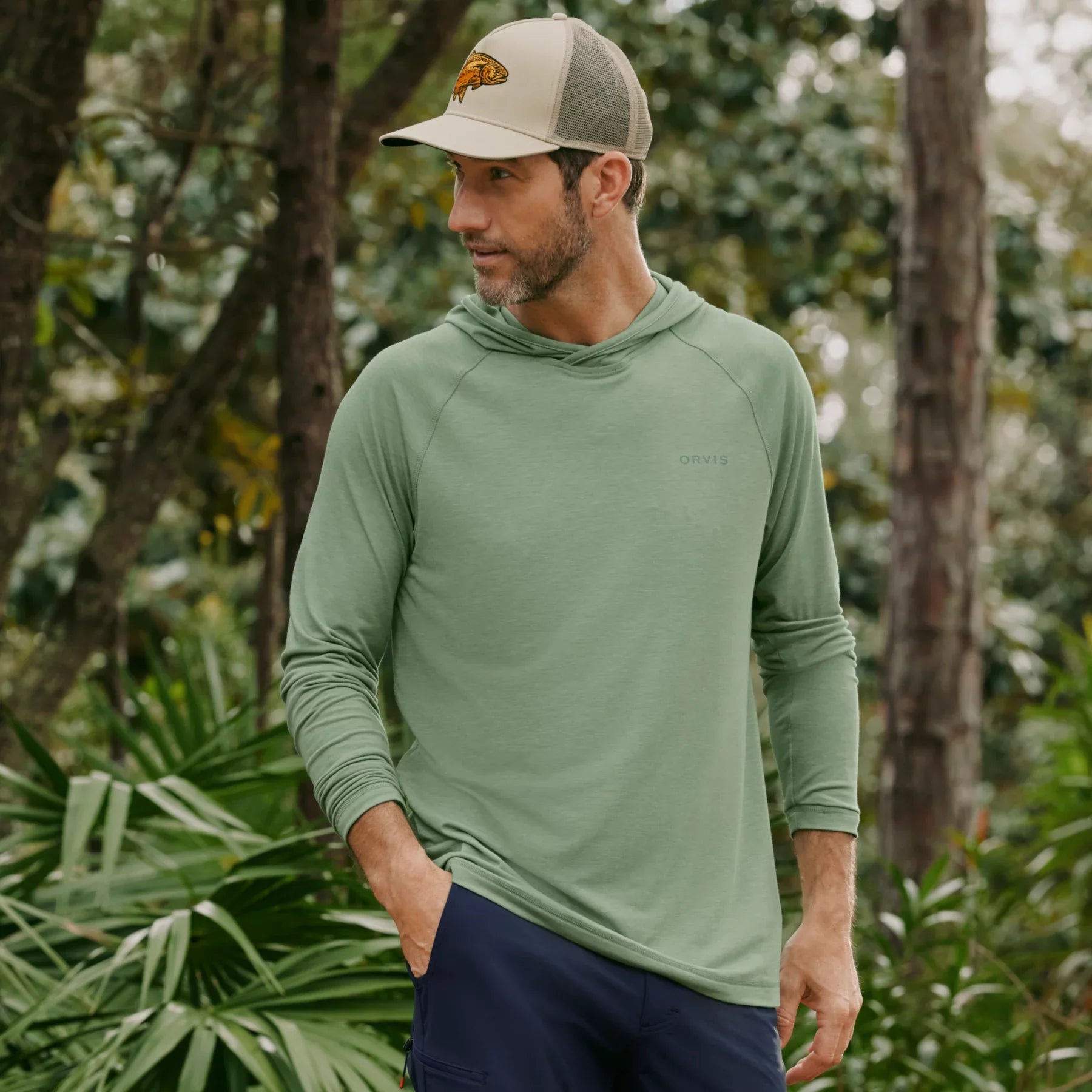Orvis DriCast Hoodie in Aloe Green