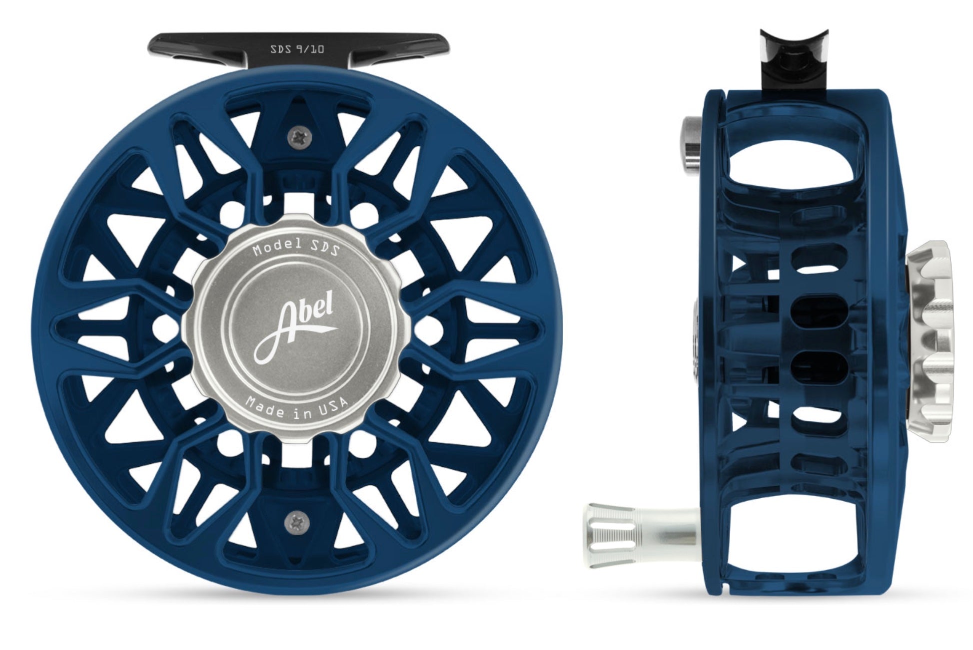 Abel SDS Deep Green & Satin Platinum Fly Reels