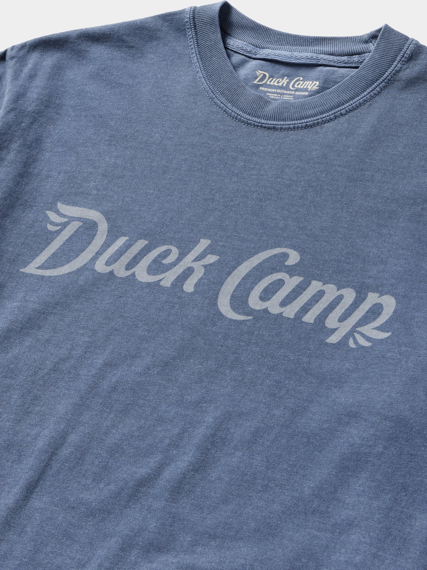 Duck Camp Logo Tee in Dark Denim Blue
