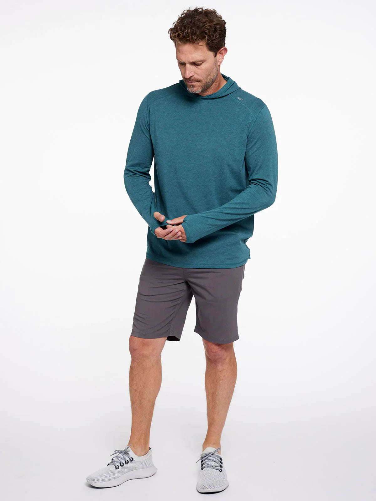 Tasc Carrollton Lightweight Fitness Hoodie in Mallard Green Heather - NEW!