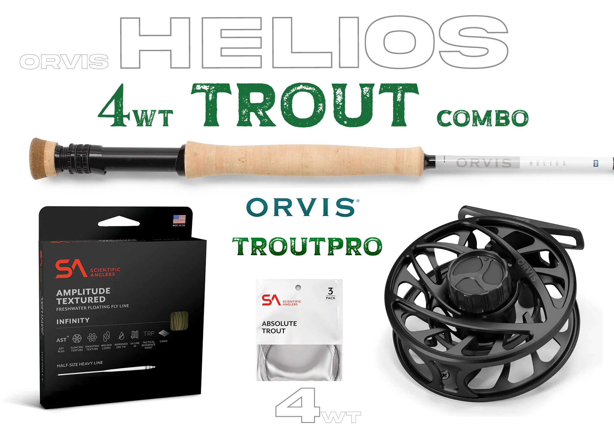 Orvis Helios 4wt TROUT Fly Rod Combo Outfit - New!