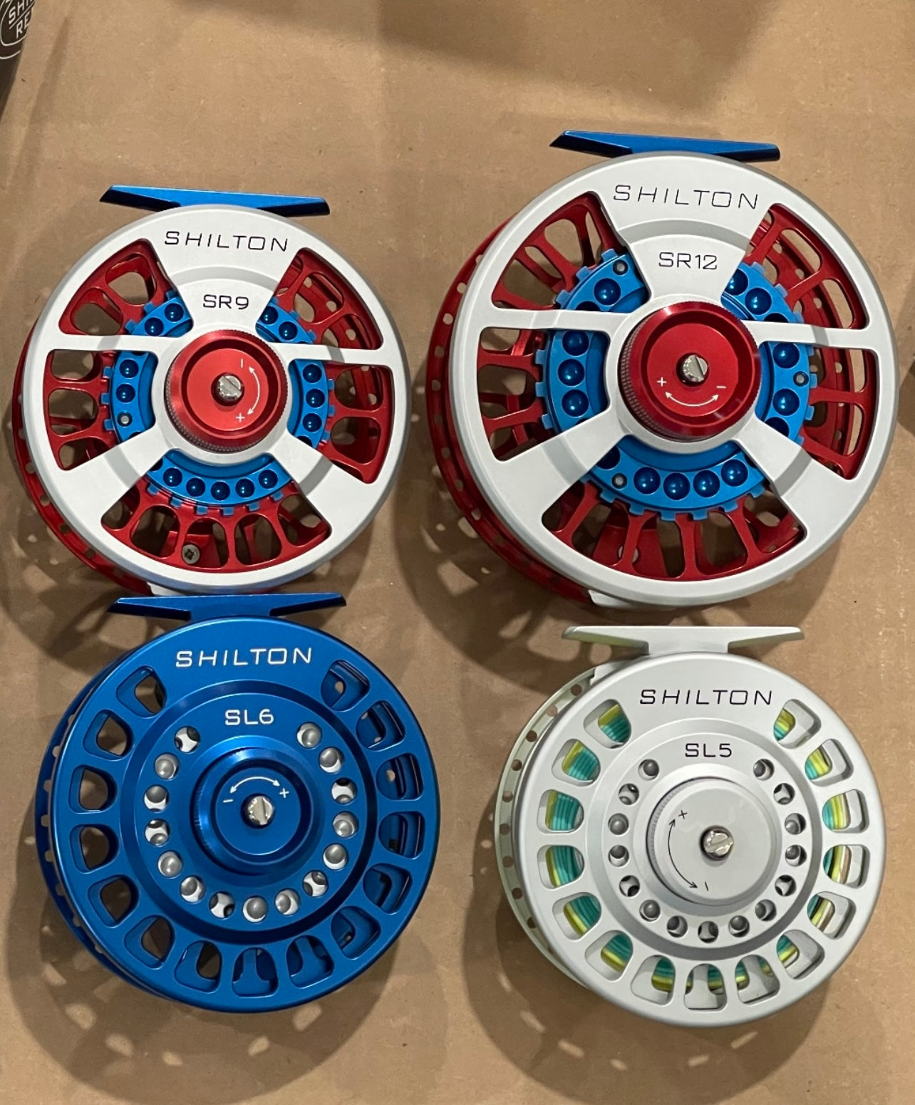 OPEN BOX Shilton SR12 Reels (12wt+) in "Red White & Blue"