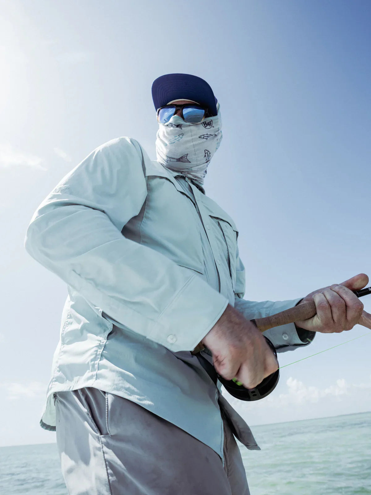 Duck Camp Men’s Lightweight Fishing Shirt Long Sleeve in Whitewater Green - New!