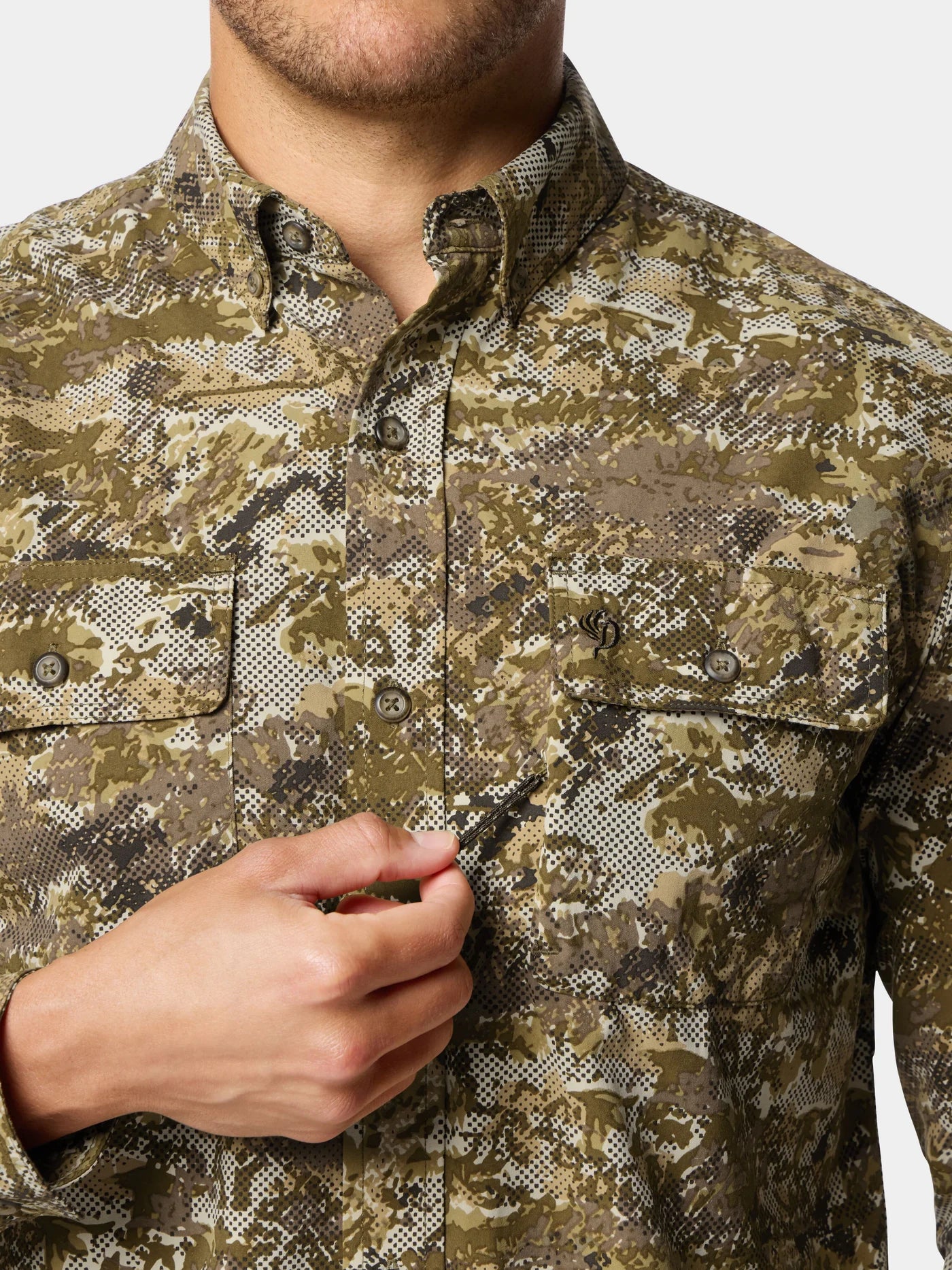 Duck Camp Men’s Lightweight Hunting Shirt Long Sleeve in Midland Camo