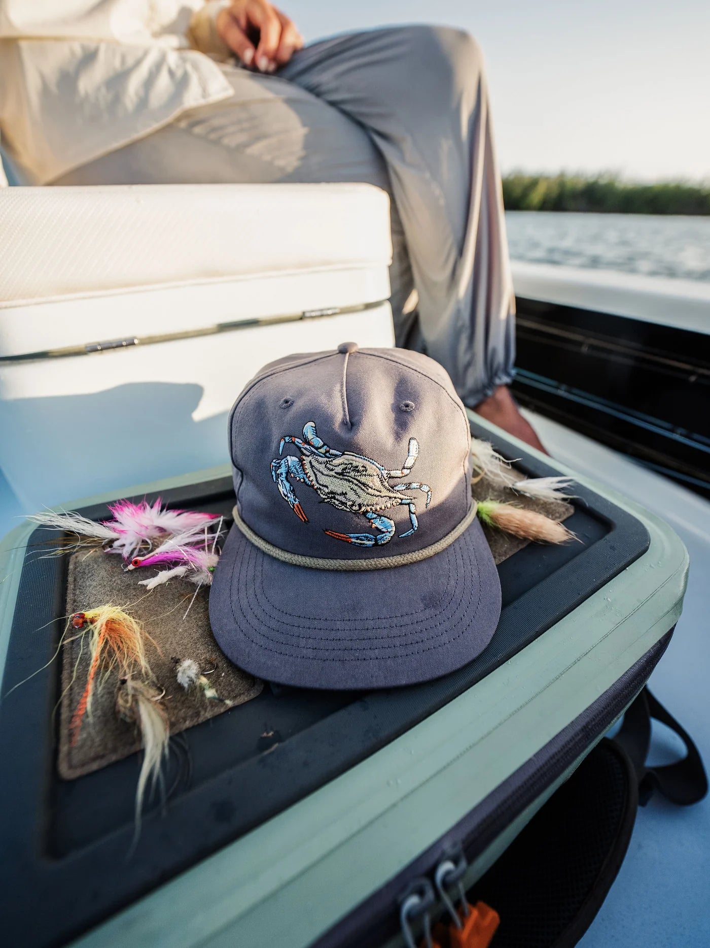 Duck Camp Blue Crab Hat in Charcoal