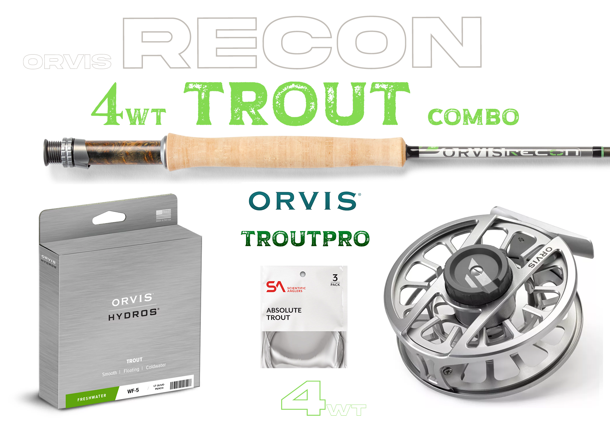 Orvis Recon 4wt Trout Combo Fly Rod Reel