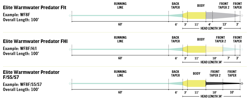 Rio Elite Warmwater Predator taper specs