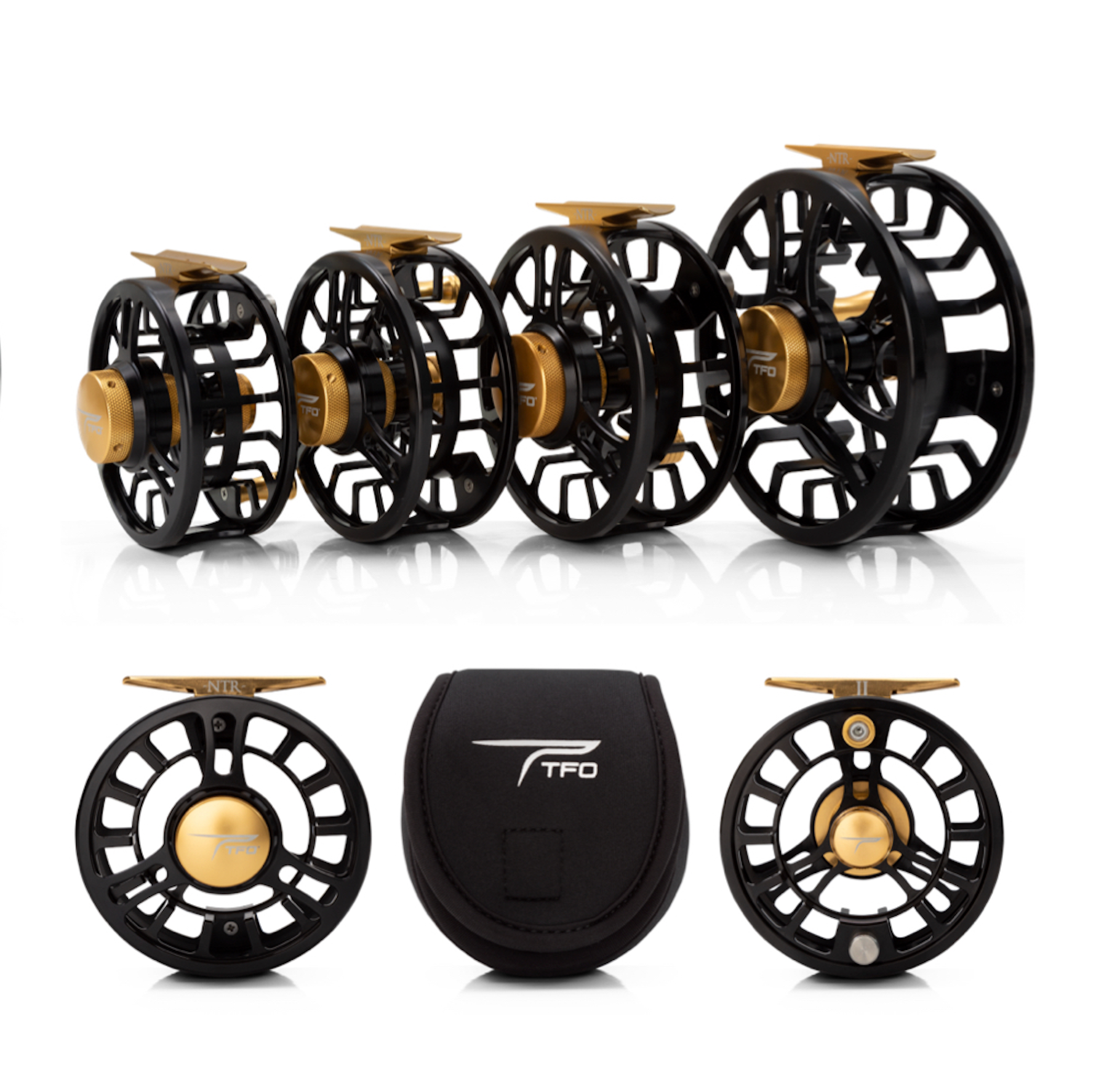 TFO NTR Fly Reels in Silver/Gold