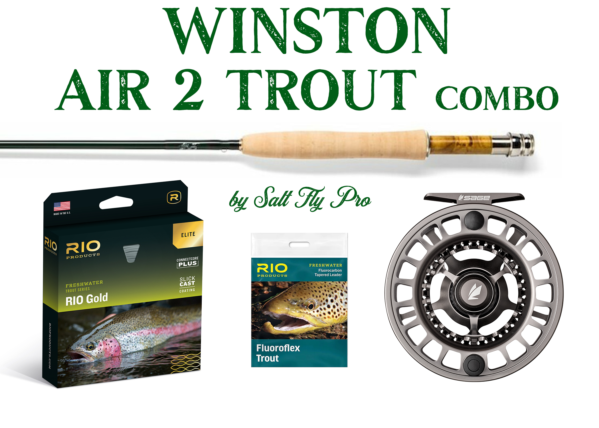 Winston AIR 2 5wt Fly Rod Combo Outfit with Reel & Line - New!