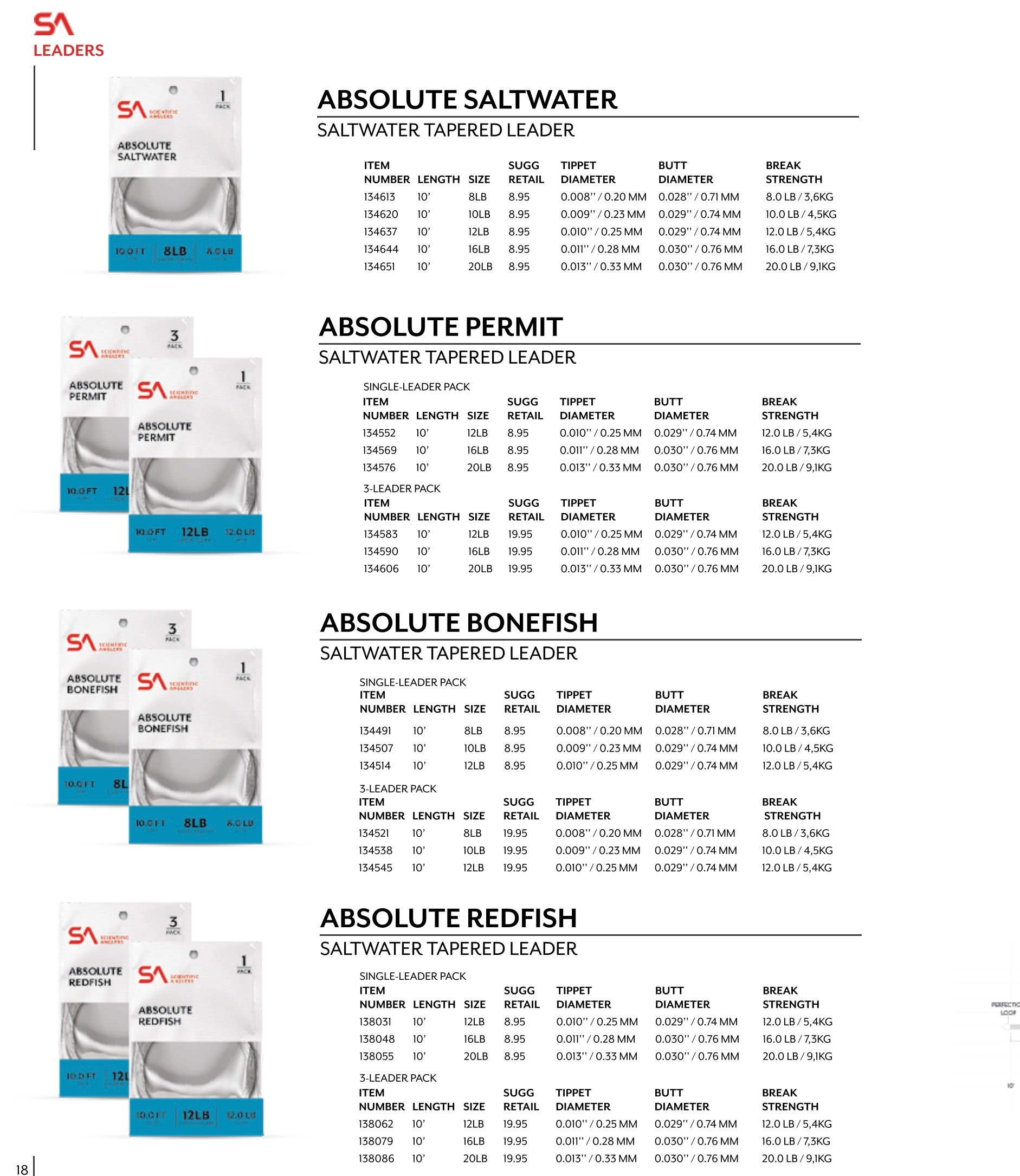 Scientific Anglers Absolute BONEFISH Leaders