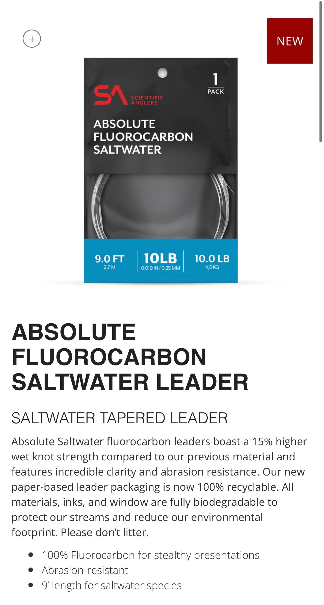 Scientific Anglers Absolute Fluorocarbon Saltwater Leaders