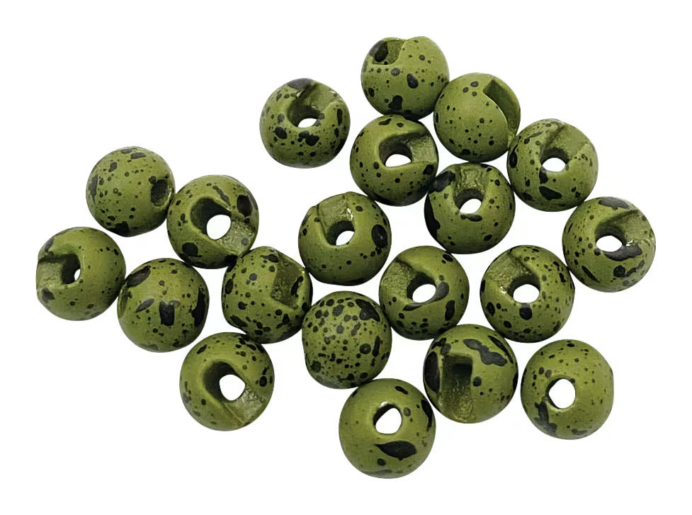 MFC Slotted Tungsten Beads in Mottled Olive