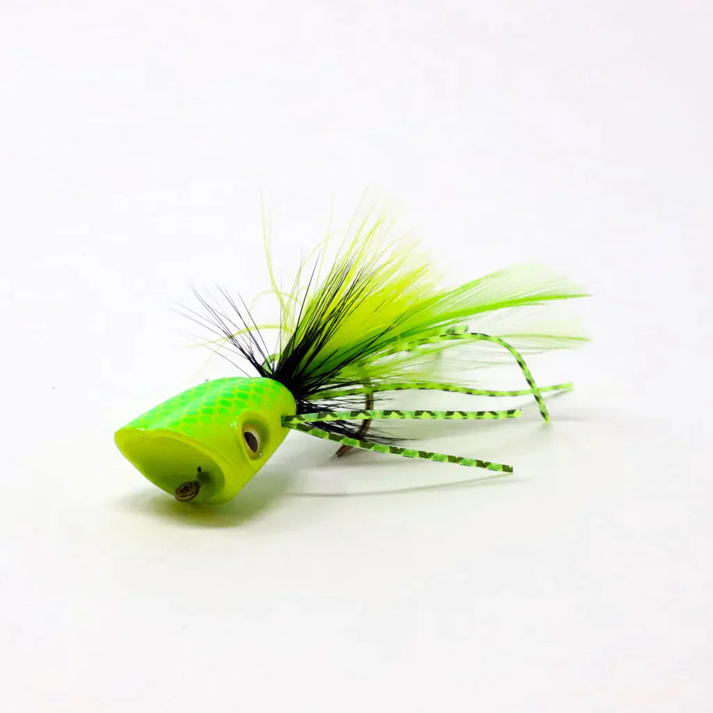 Double Barrel Bass Bug Popper Orange #2