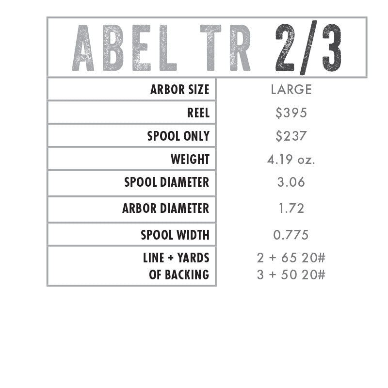 Abel TR Fly Reel in Platinum Silver