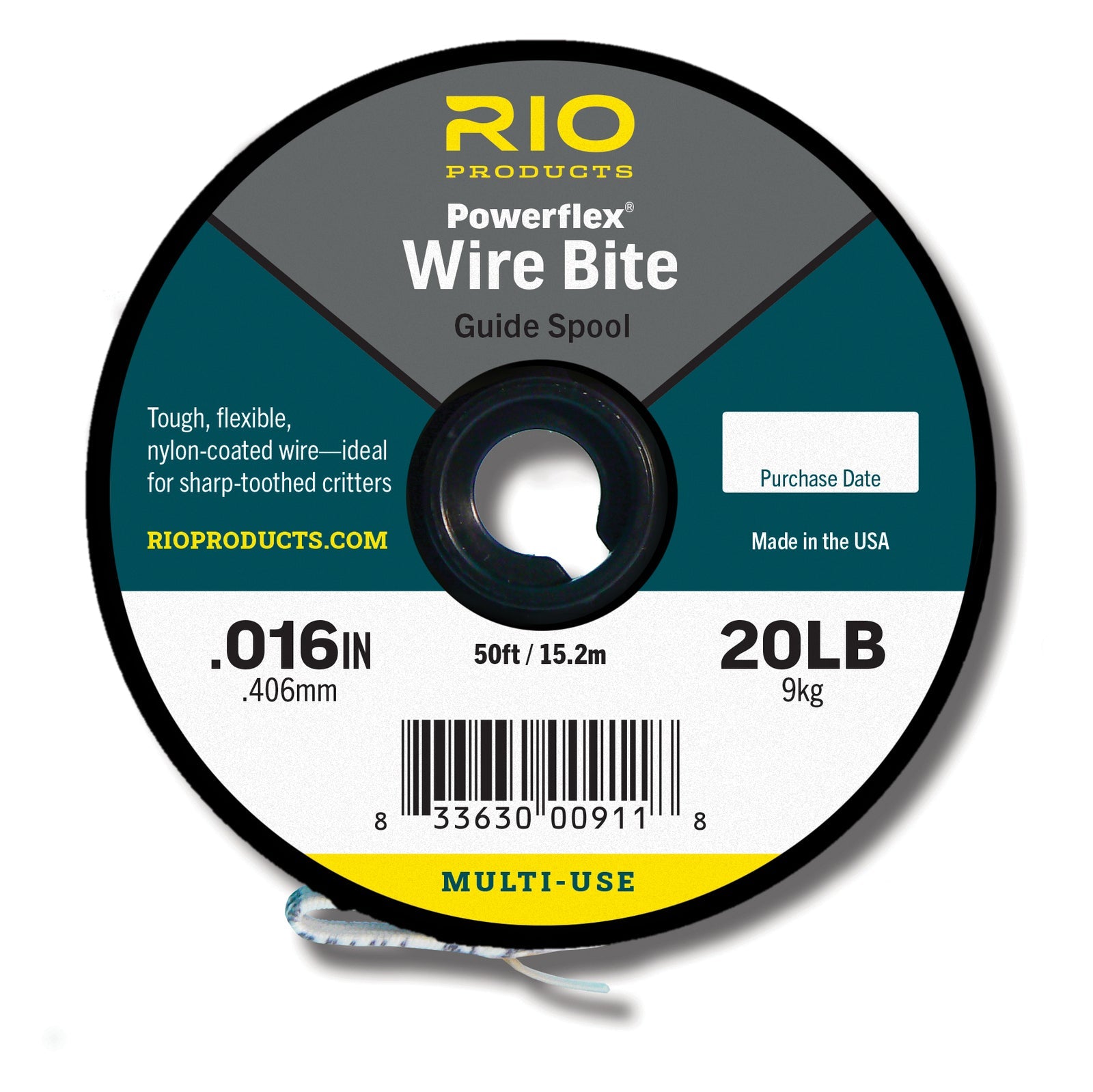 RIO Powerflex Wire Bite Tippet Guide Spool 50ft