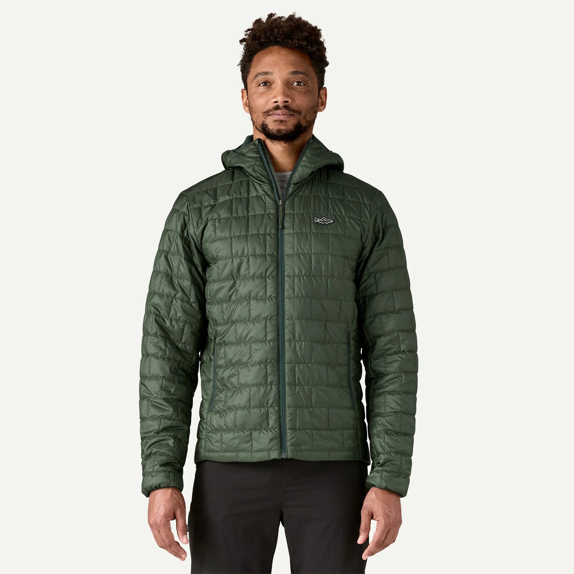 Patagonia Men's Nano Puff® Fitz Roy Trout Hoody in Old Growth Green - New!