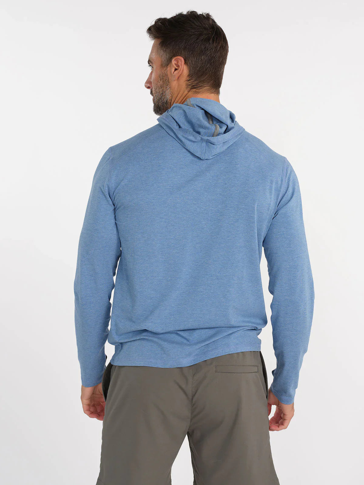 Tasc Carrollton Lightweight Fitness Hoodie in Chambray Heather Blue - NEW!