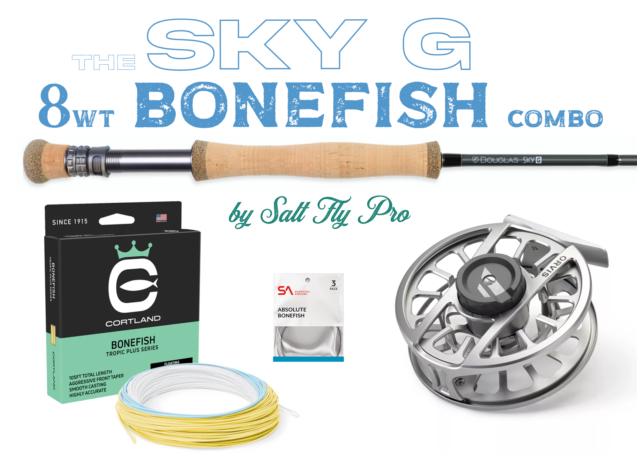 Douglas SKY G 9wt PERMIT Fly Rod Combo - New!