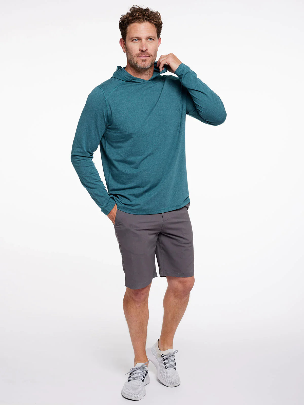 Tasc Carrollton Lightweight Fitness Hoodie in Mallard Green Heather - NEW!