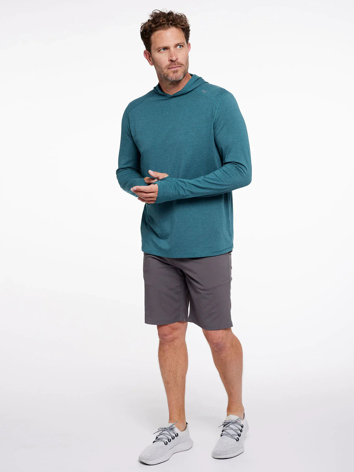Tasc Carrollton Lightweight Fitness Hoodie in Mallard Green Heather - NEW!