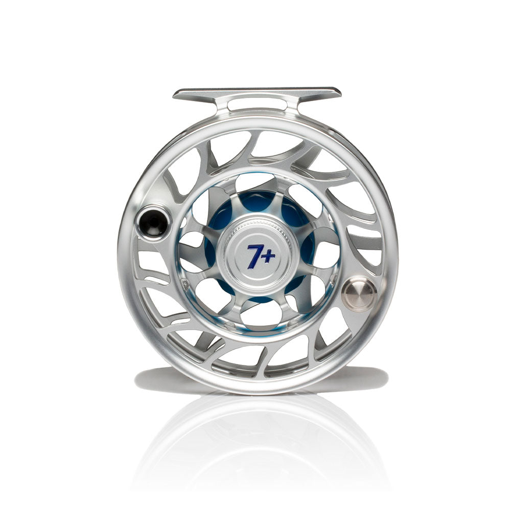 Hatch Iconic 7 Plus Silver Clear Blue Fly Reel In Stock