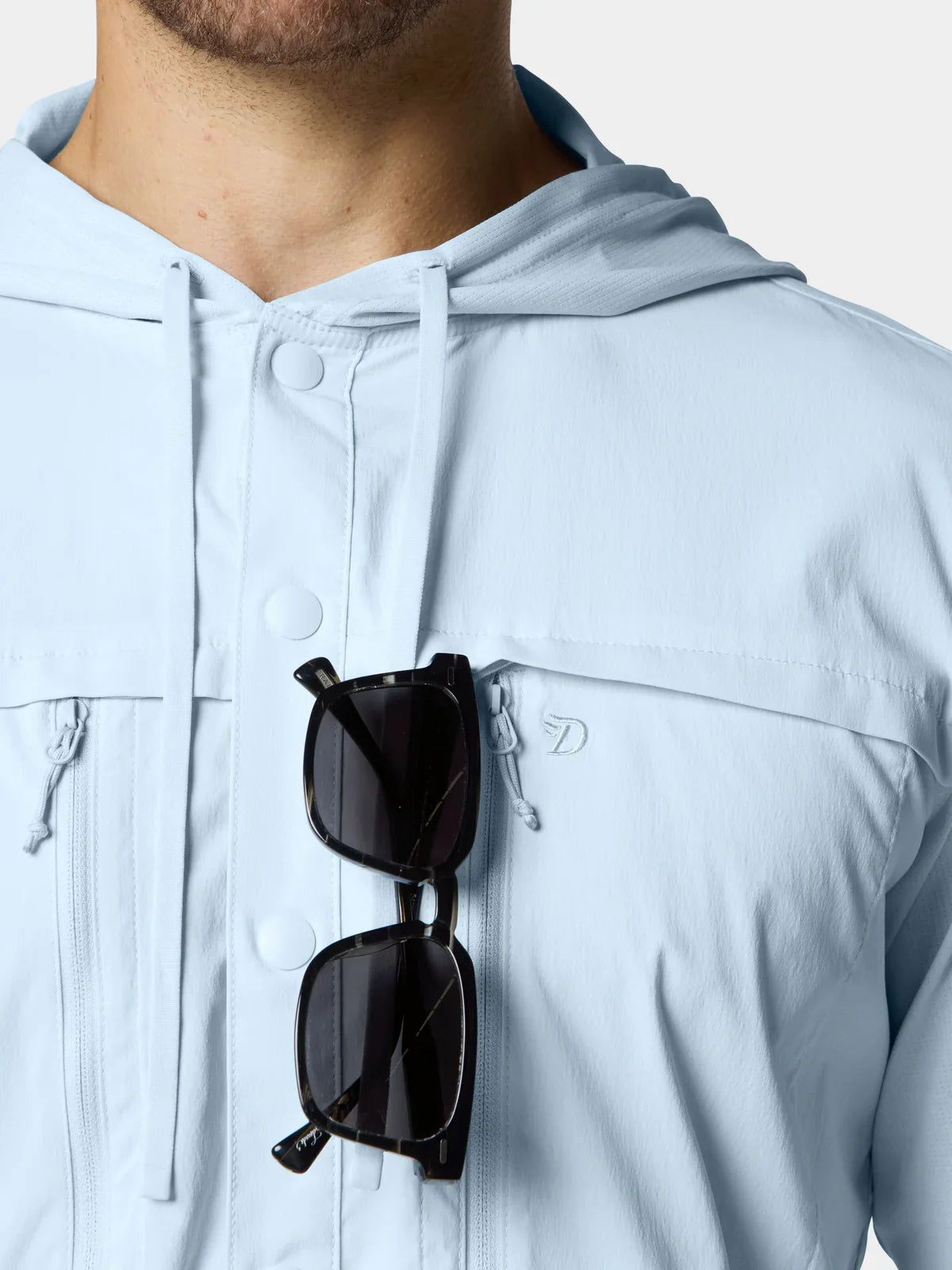 Duck Camp Men’s Hybrid Guide Hoodie in Ice Water Blue - New!