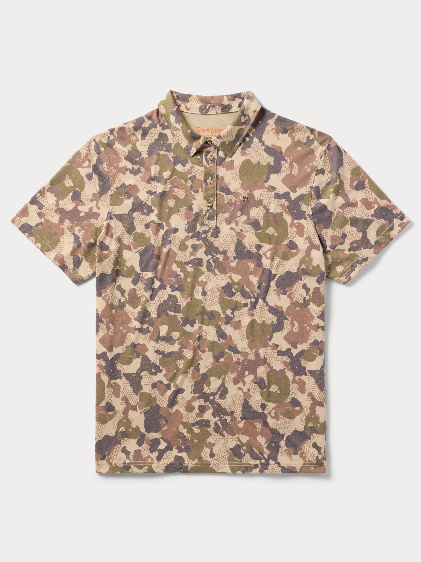 Duck Camp Men’s Essential drirelease Polo in Wetland Camo