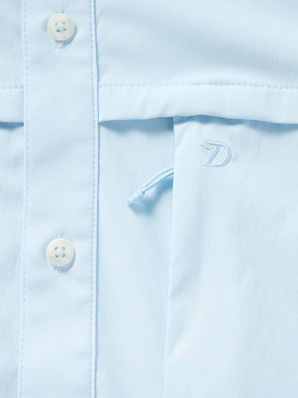 Duck Camp Men’s Lightweight Fishing Shirt Short Sleeve in Ice Water Blue - New!