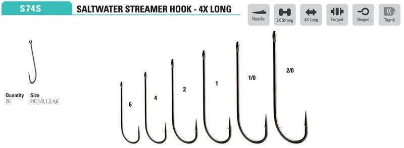 Mustad - Salt Streamer Long Hook S74SAP