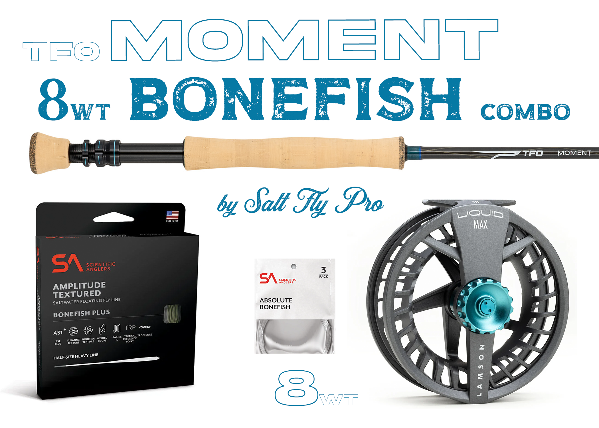 TFO Moment 8wt BONEFISH Combo Fly Rod Outfit - New!