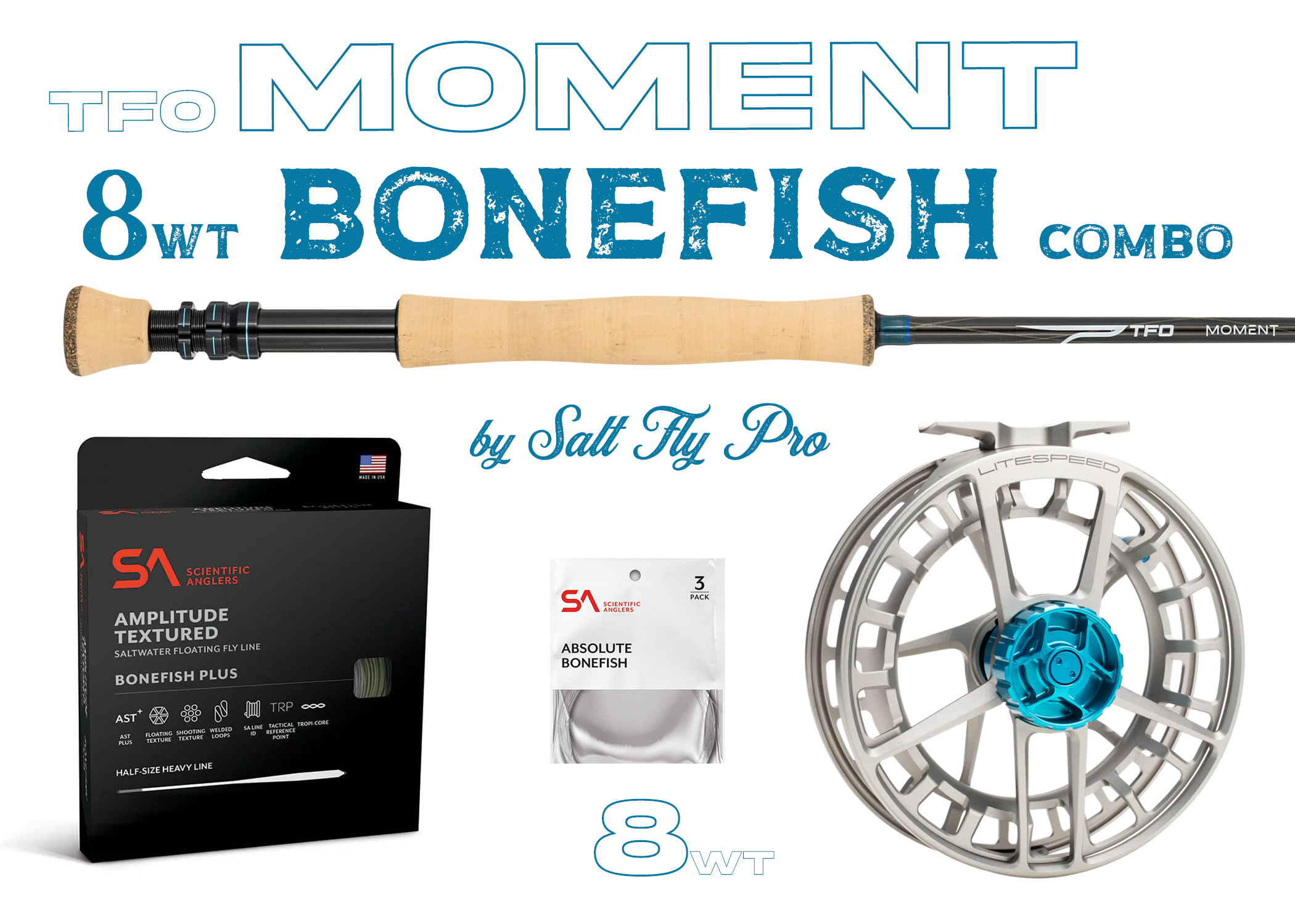 TFO Moment 8wt BONEFISH Combo Fly Rod Outfit - New!