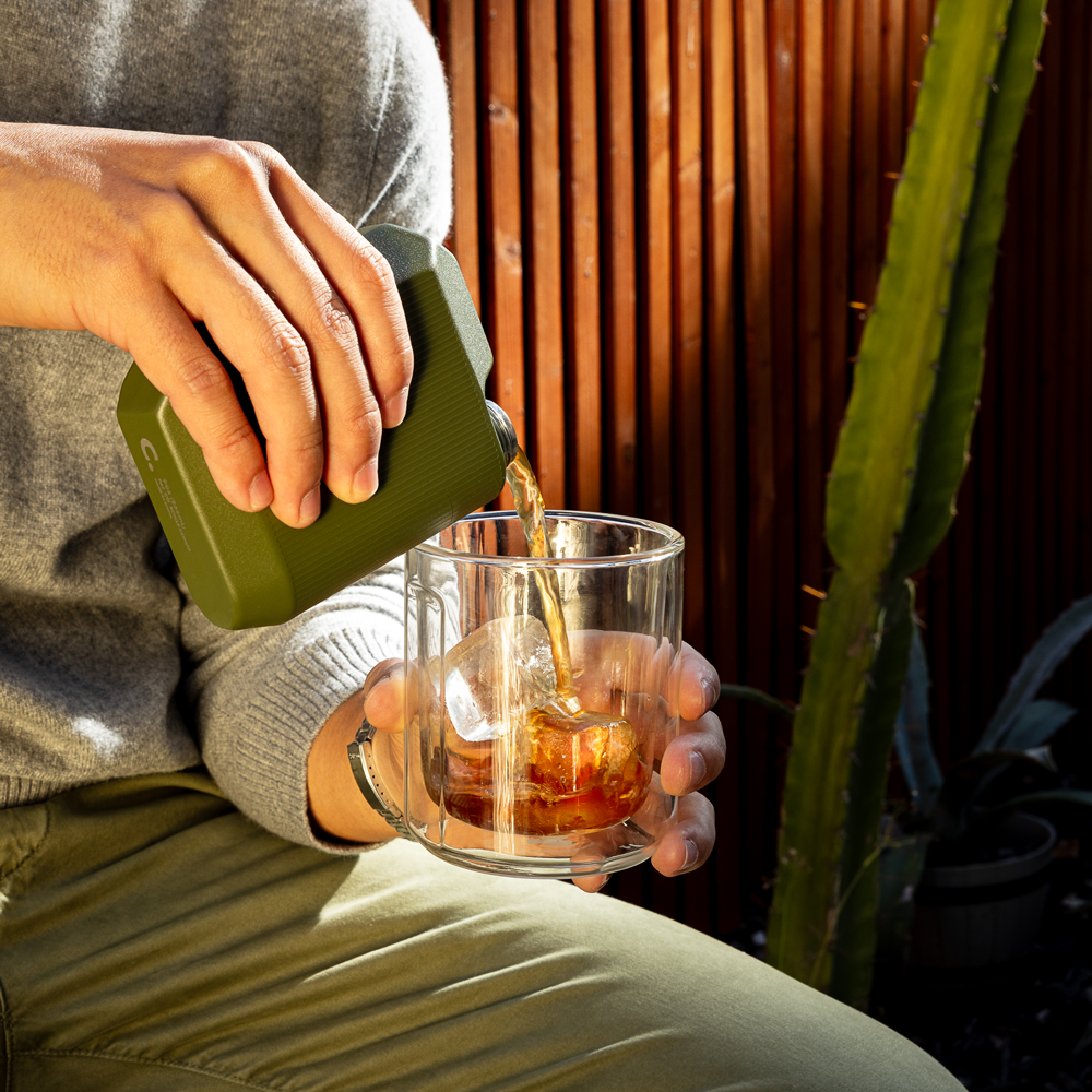 Flask - 9oz Rough Matte Olive