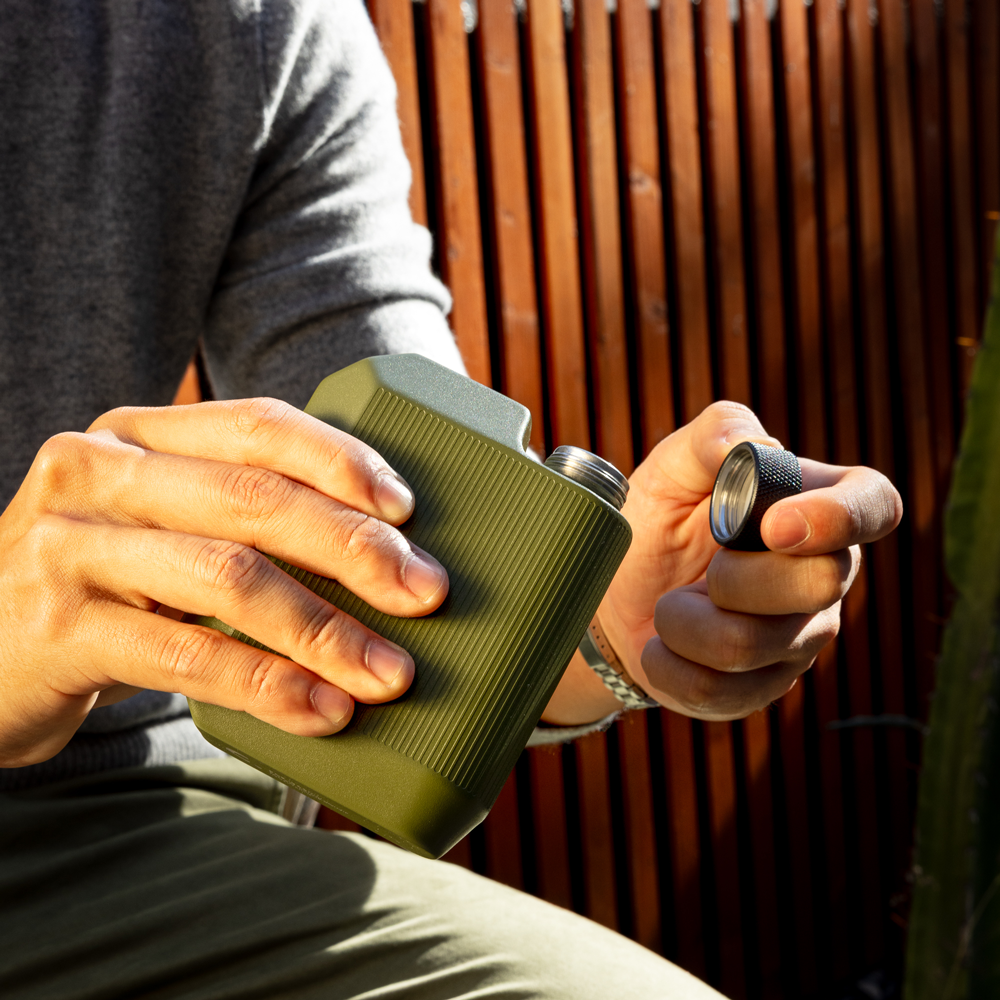 Flask - 9oz Rough Matte Olive